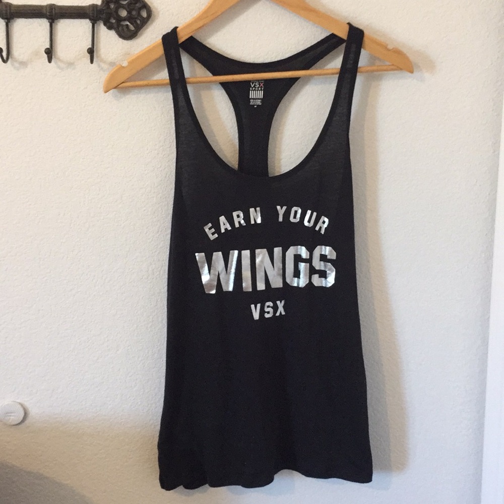 VICTORIA SECRETS vsx black sports tanks